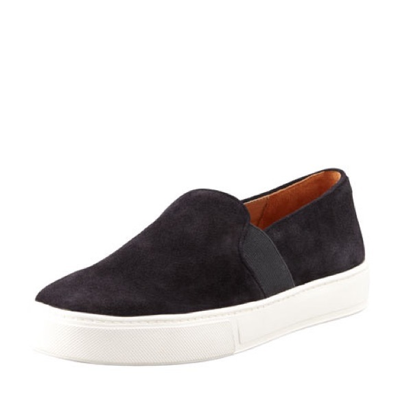 Vince Shoes - Vince Blair Black Suede Slip On Sneaker